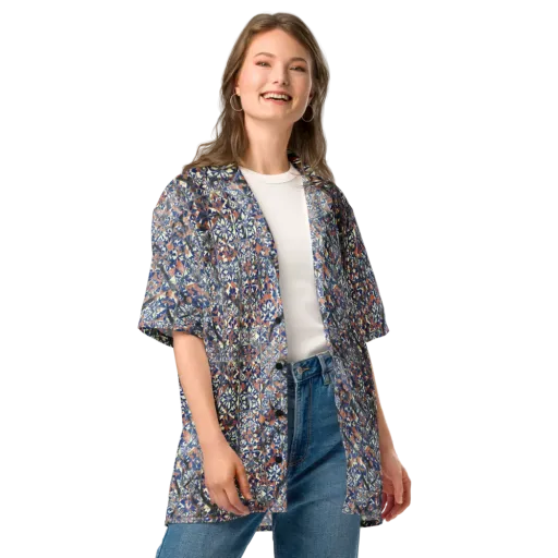 Mosaic Reverie on a Button Shirt