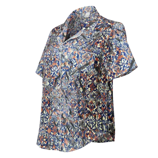 Mosaic Reverie on a Women's Short Sleeve Pajama Top