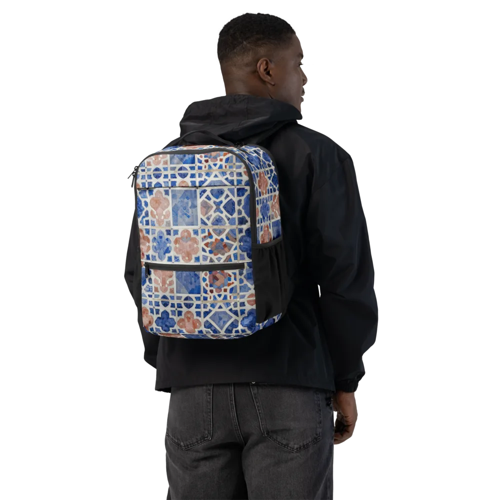 Azure Mosaic on Utility Backpack — Back