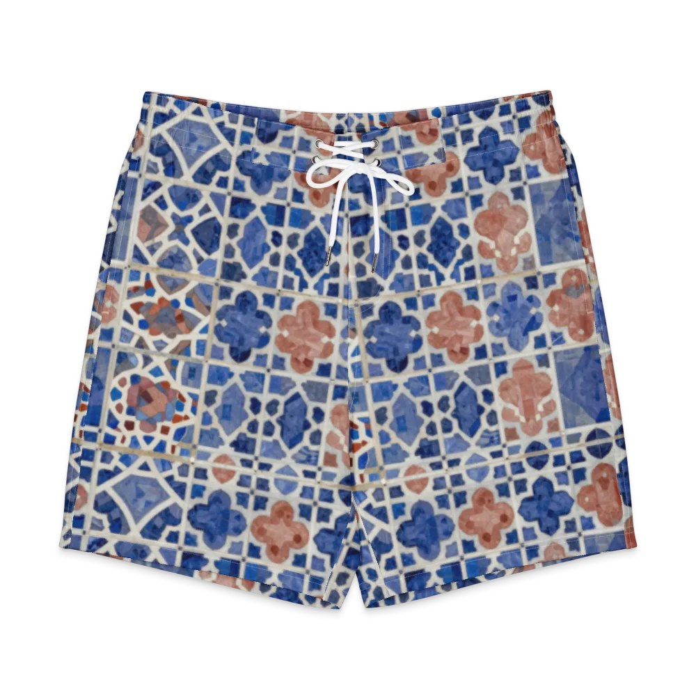 Azure Mosaic on Men's Board Shorts — Front