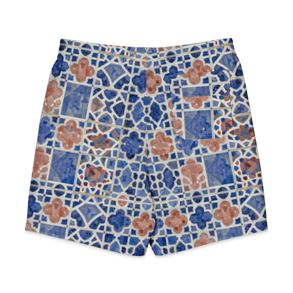 Azure Mosaic on Men's Board Shorts — Back