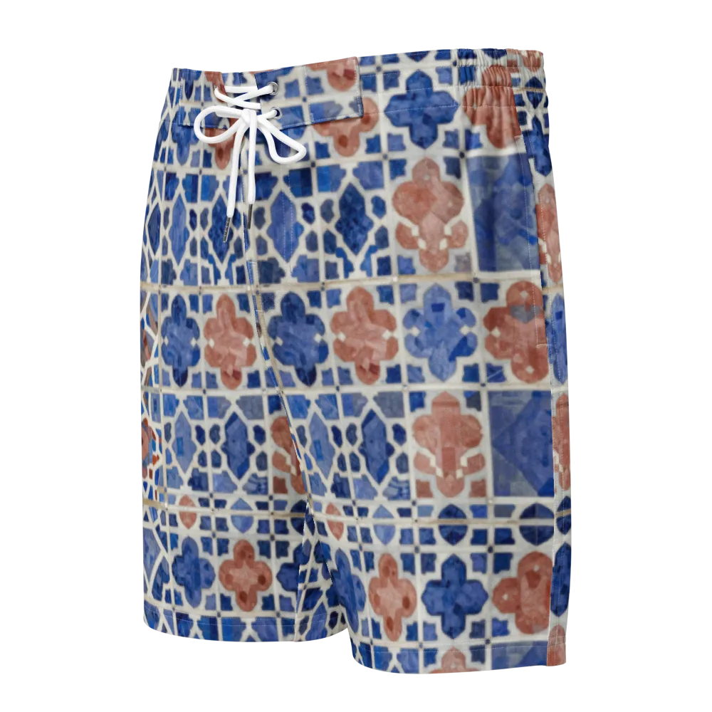 Azure Mosaic on Men's Board Shorts — Front