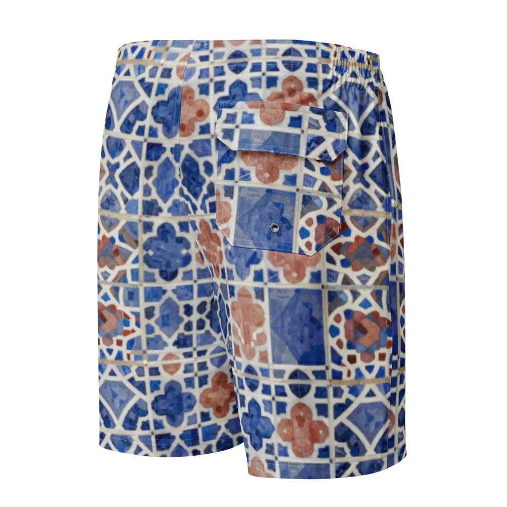 Azure Mosaic on Men's Board Shorts — Back