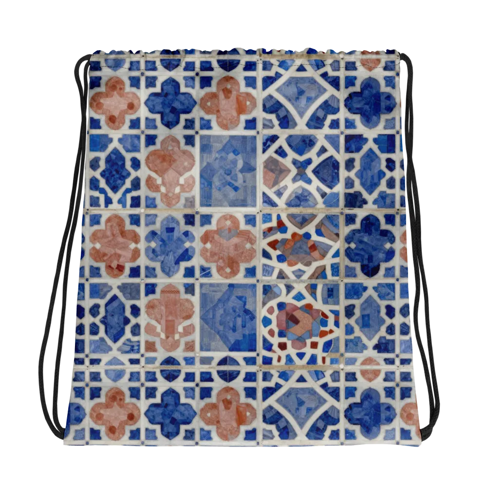 Azure Mosaic on Drawstring Bag — Photo