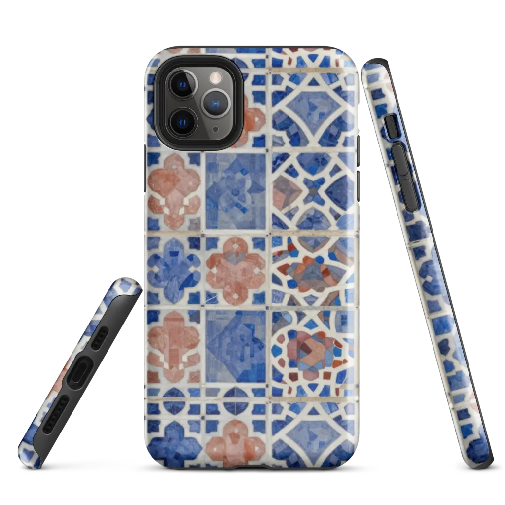 Azure Mosaic on Tough Case for iPhone® — Front