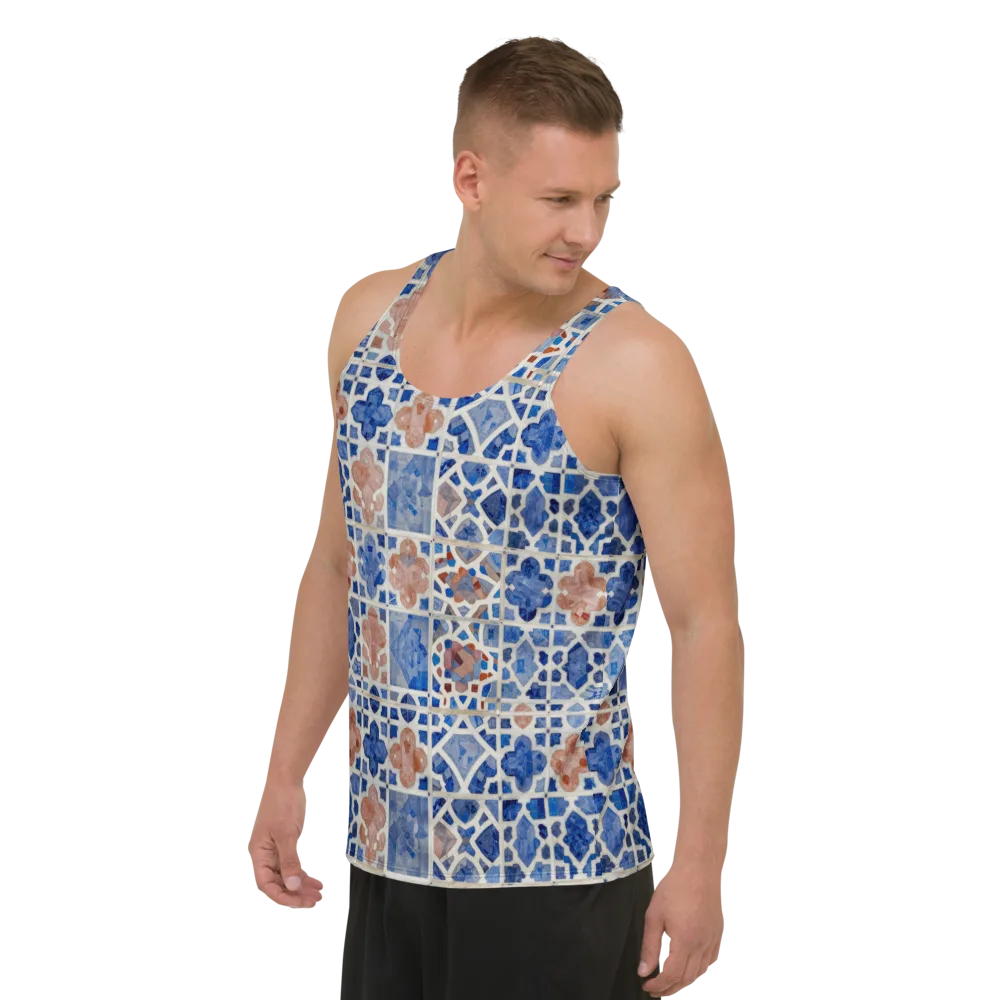 Azure Mosaic on Men's Tank Top — Left Front