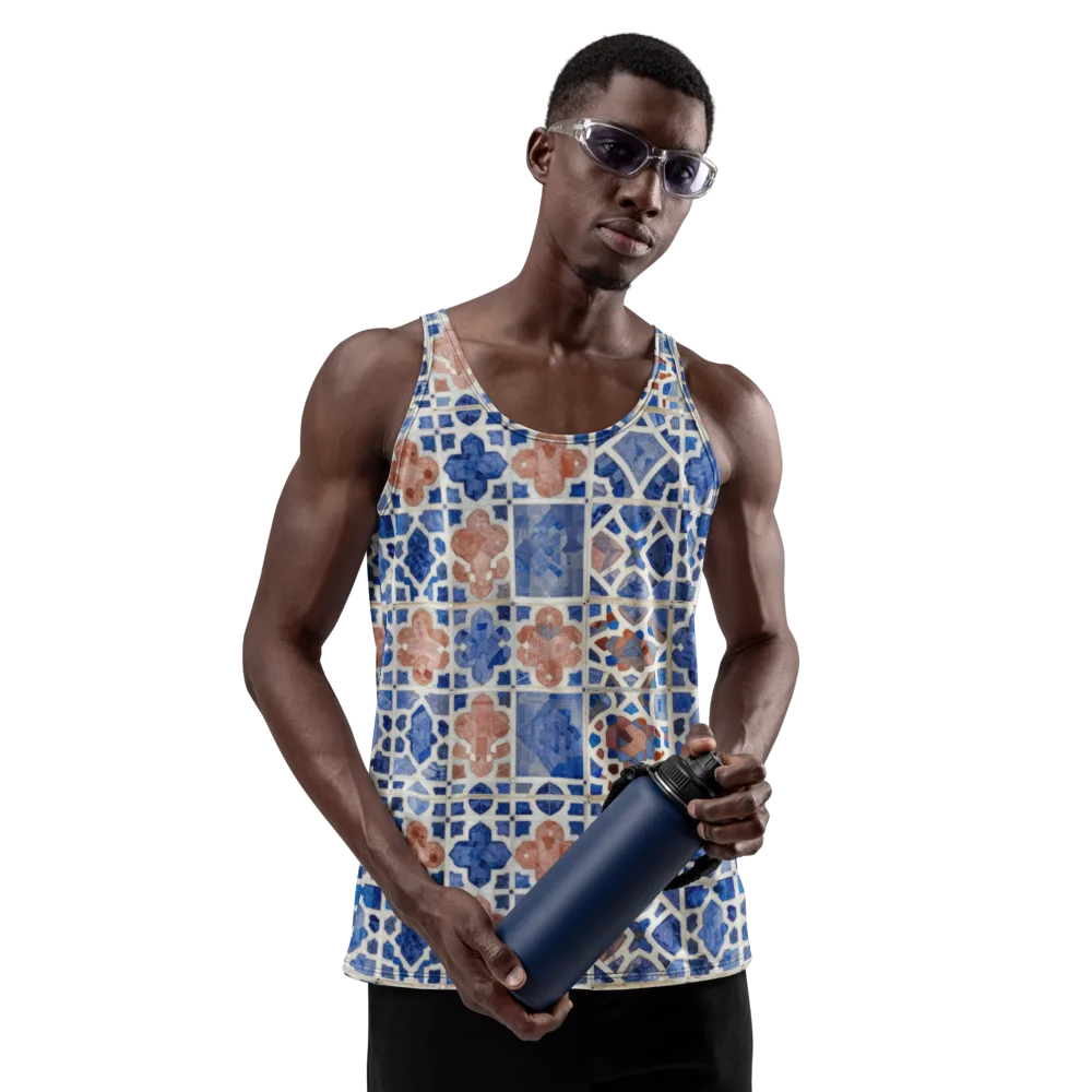 Azure Mosaic on Men's Tank Top — Front