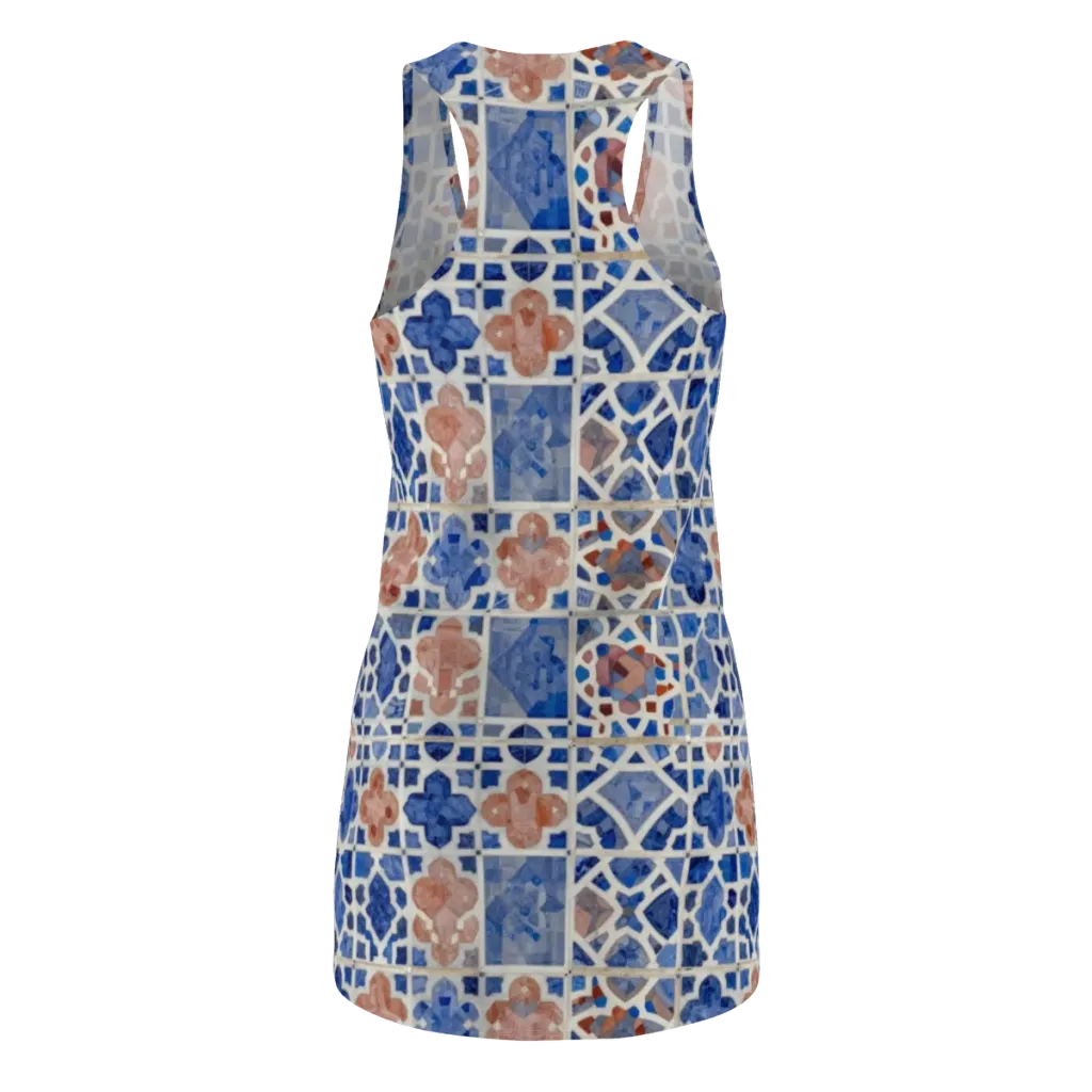 Azure Mosaic on Racerback Dress — Back