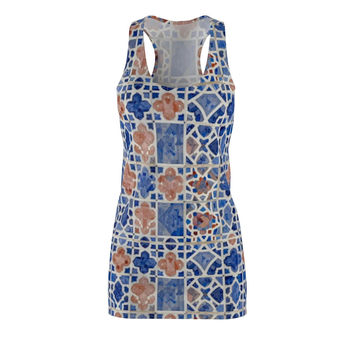 Azure Mosaic on Racerback Dress — Front