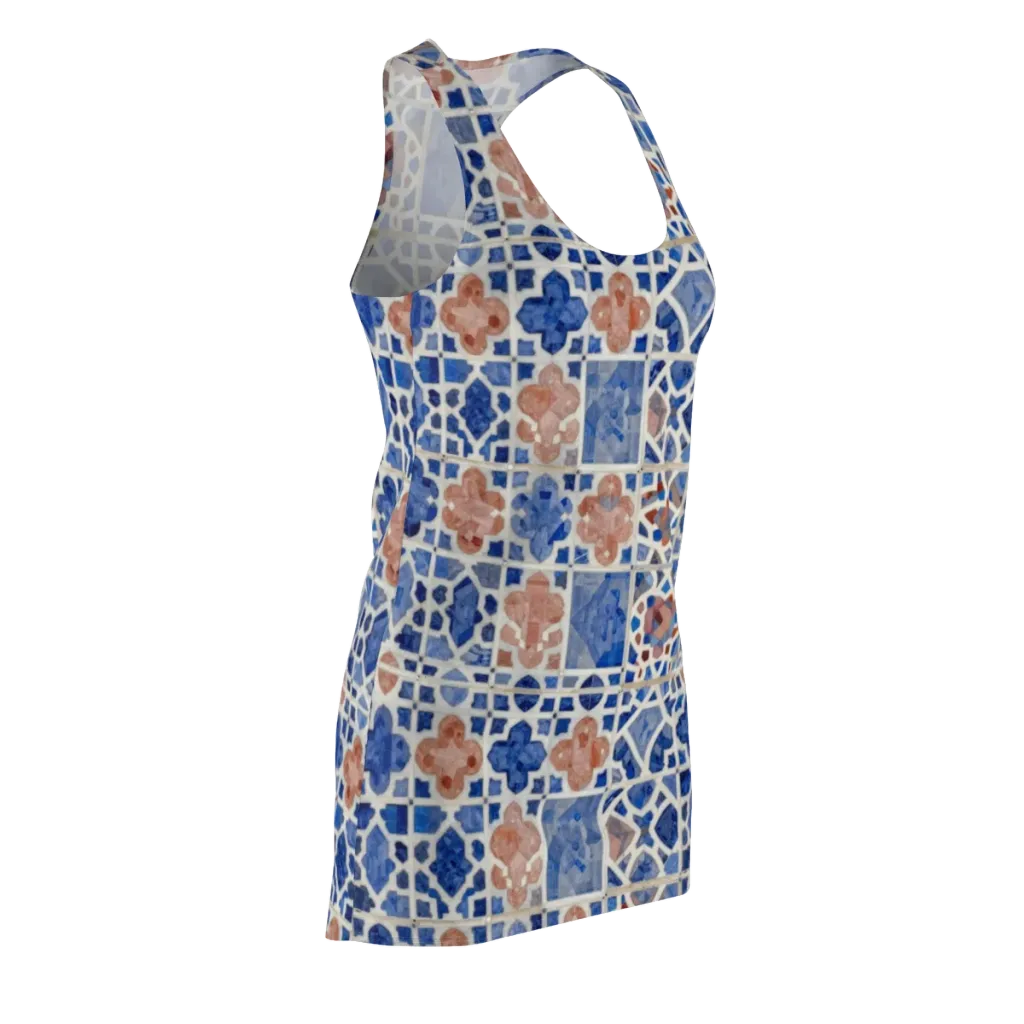 Azure Mosaic on Racerback Dress — Front Side