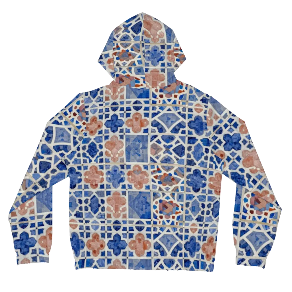 Azure Mosaic on Women's Full-Zip Hoodie — Back