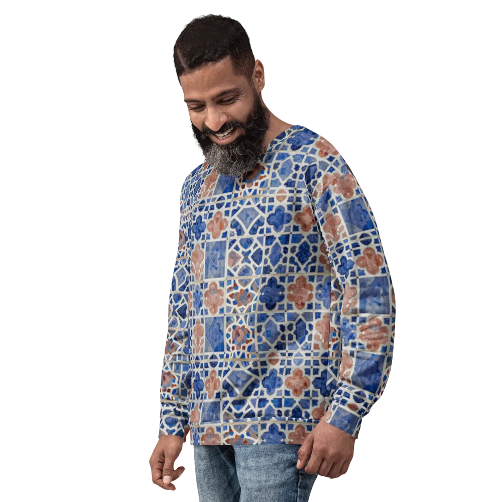 Azure Mosaic on Sweatshirt — Left Front