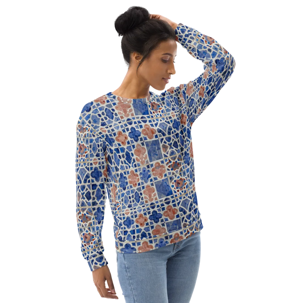 Azure Mosaic on Sweatshirt — Right Front