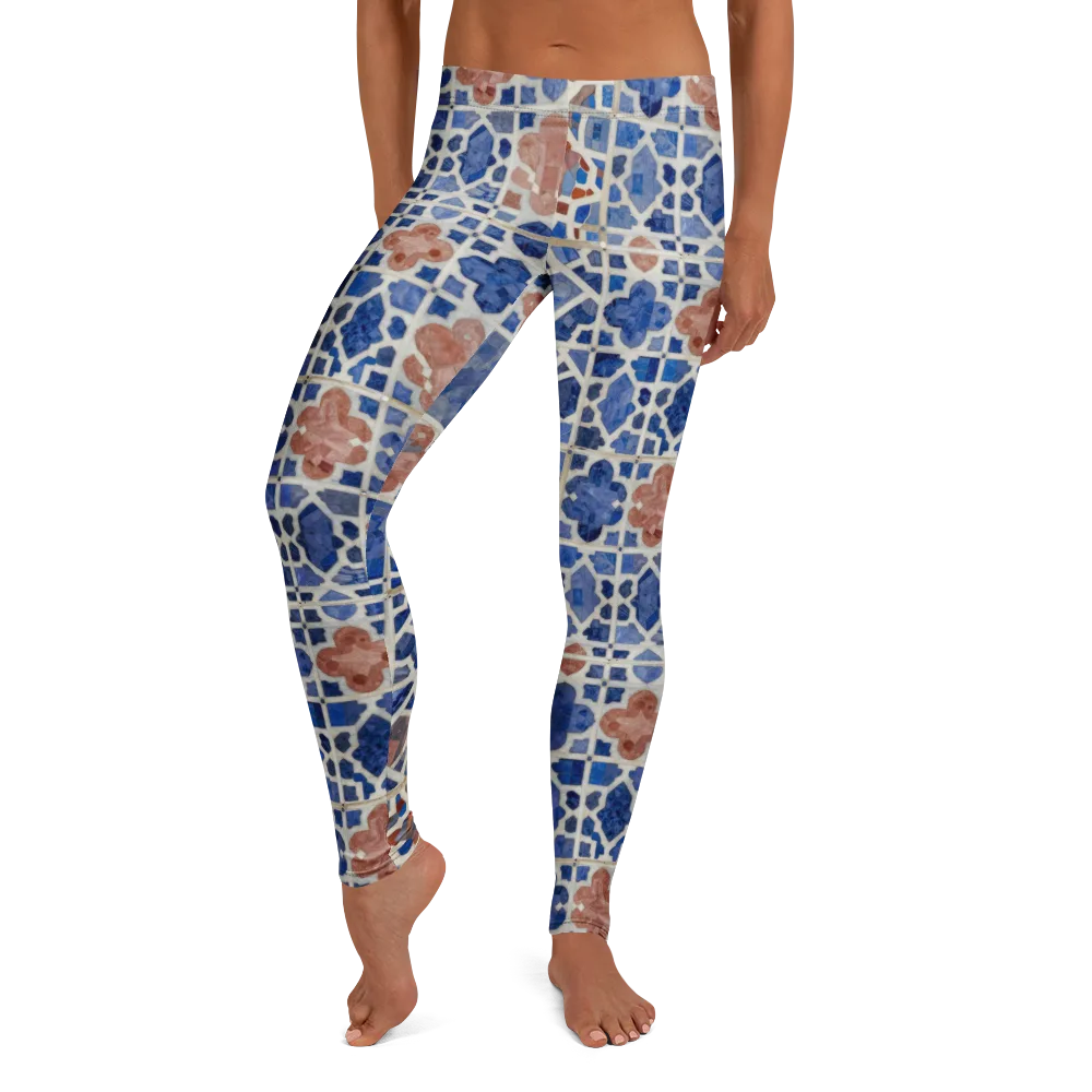 Azure Mosaic on Leggings — Front