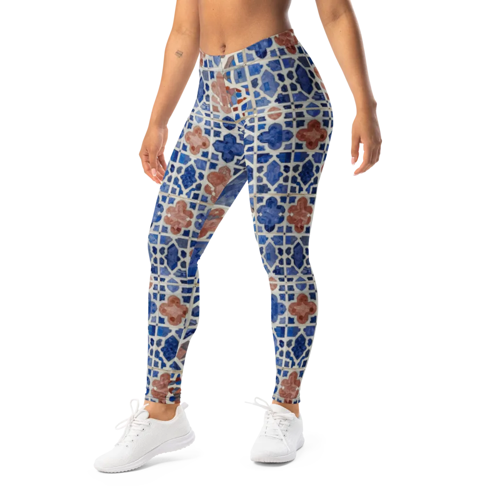 Azure Mosaic on Leggings — Left Front