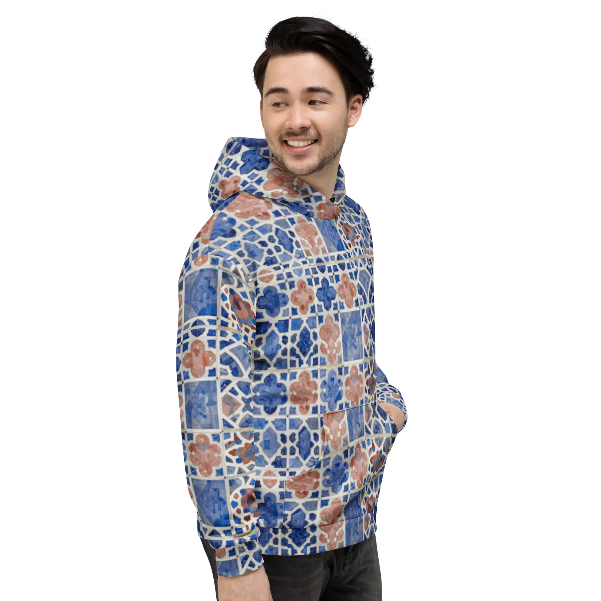 Azure Mosaic on Hoodie — Right