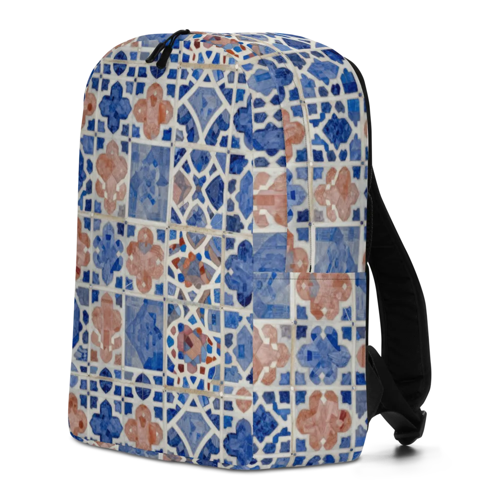 Azure Mosaic on Minimalist Backpack — Left