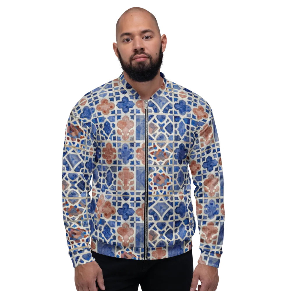 Azure Mosaic on Bomber Jacket — Front