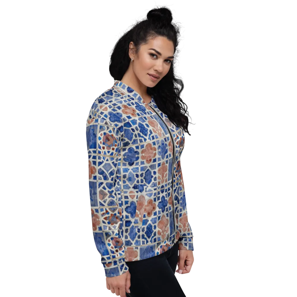 Azure Mosaic on Bomber Jacket — Right