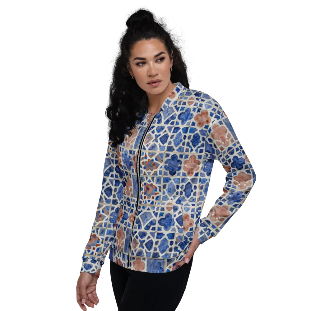 Azure Mosaic on Bomber Jacket — Left