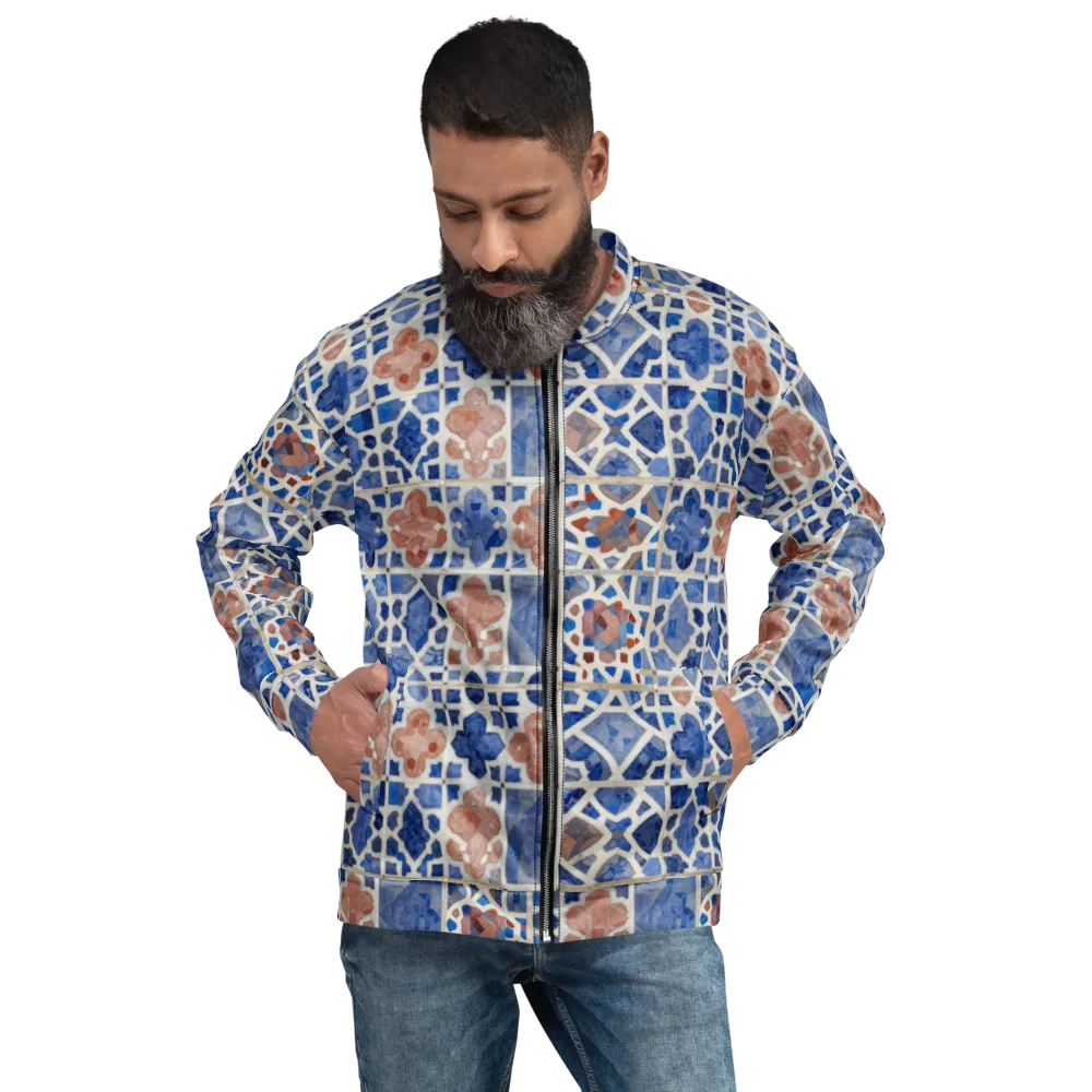 Azure Mosaic on Bomber Jacket — Front