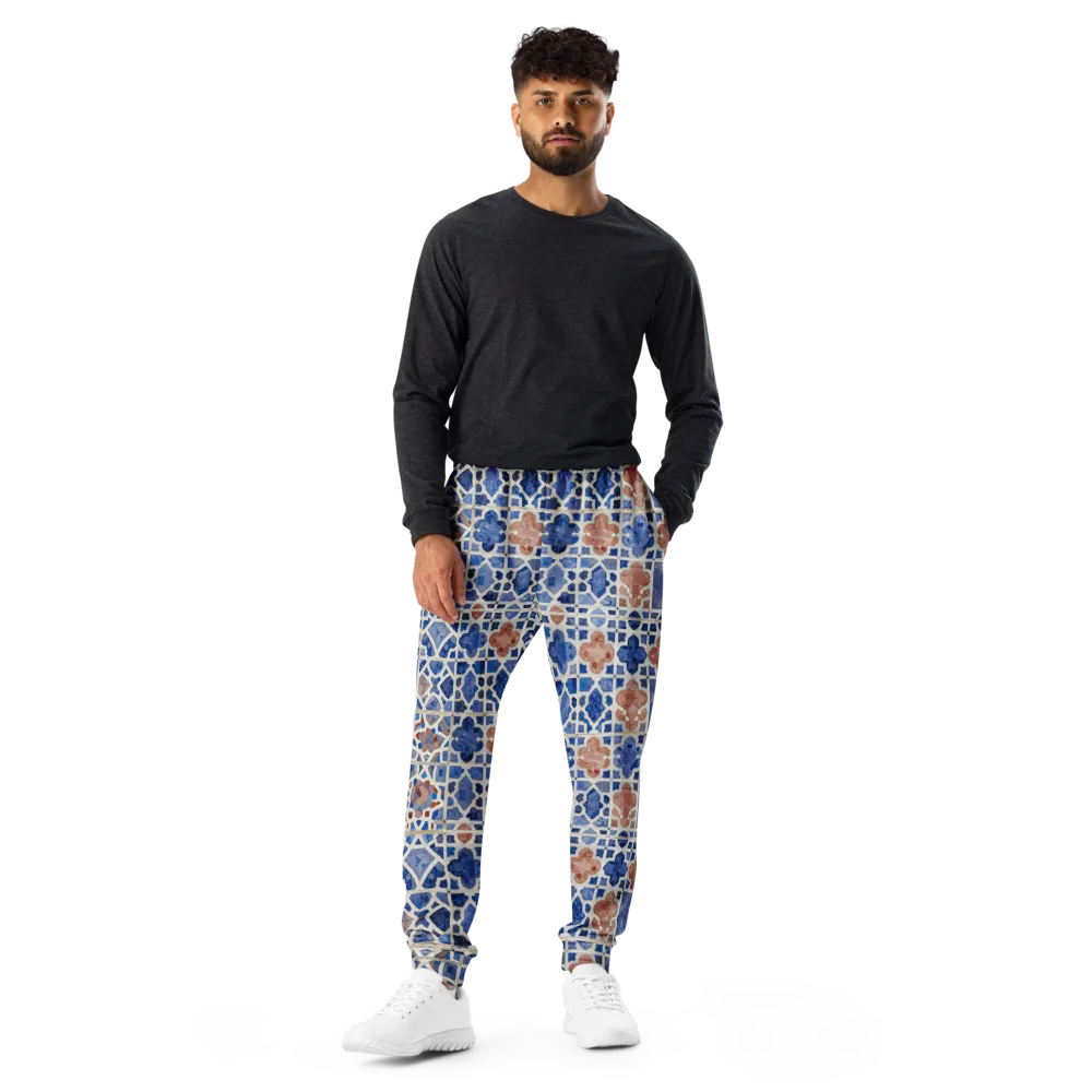 Azure Mosaic on Men's Joggers — Front