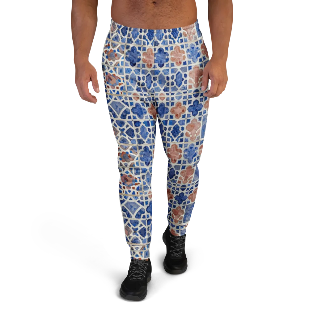 Azure Mosaic on Men's Joggers — Front
