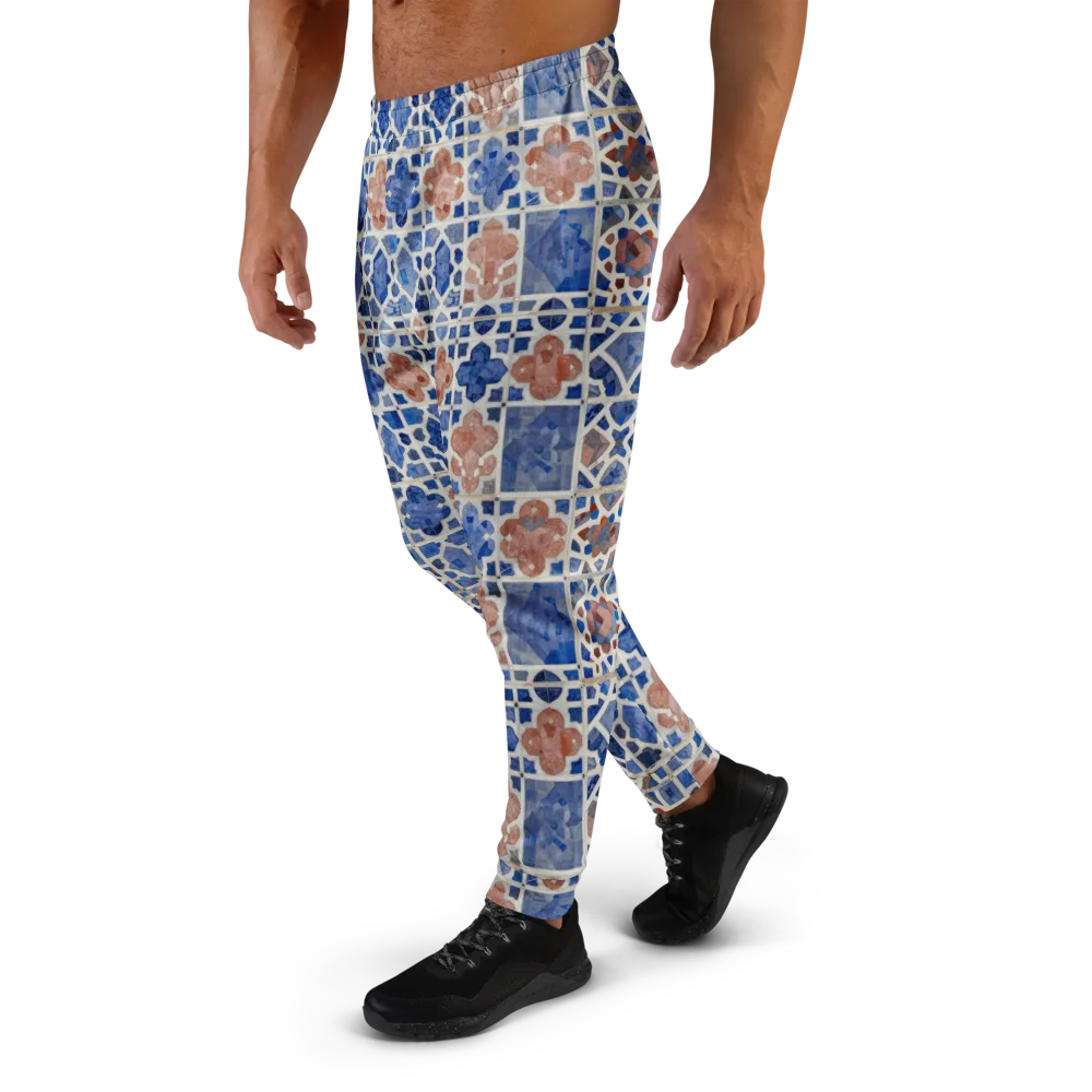 Azure Mosaic on Men's Joggers — Left