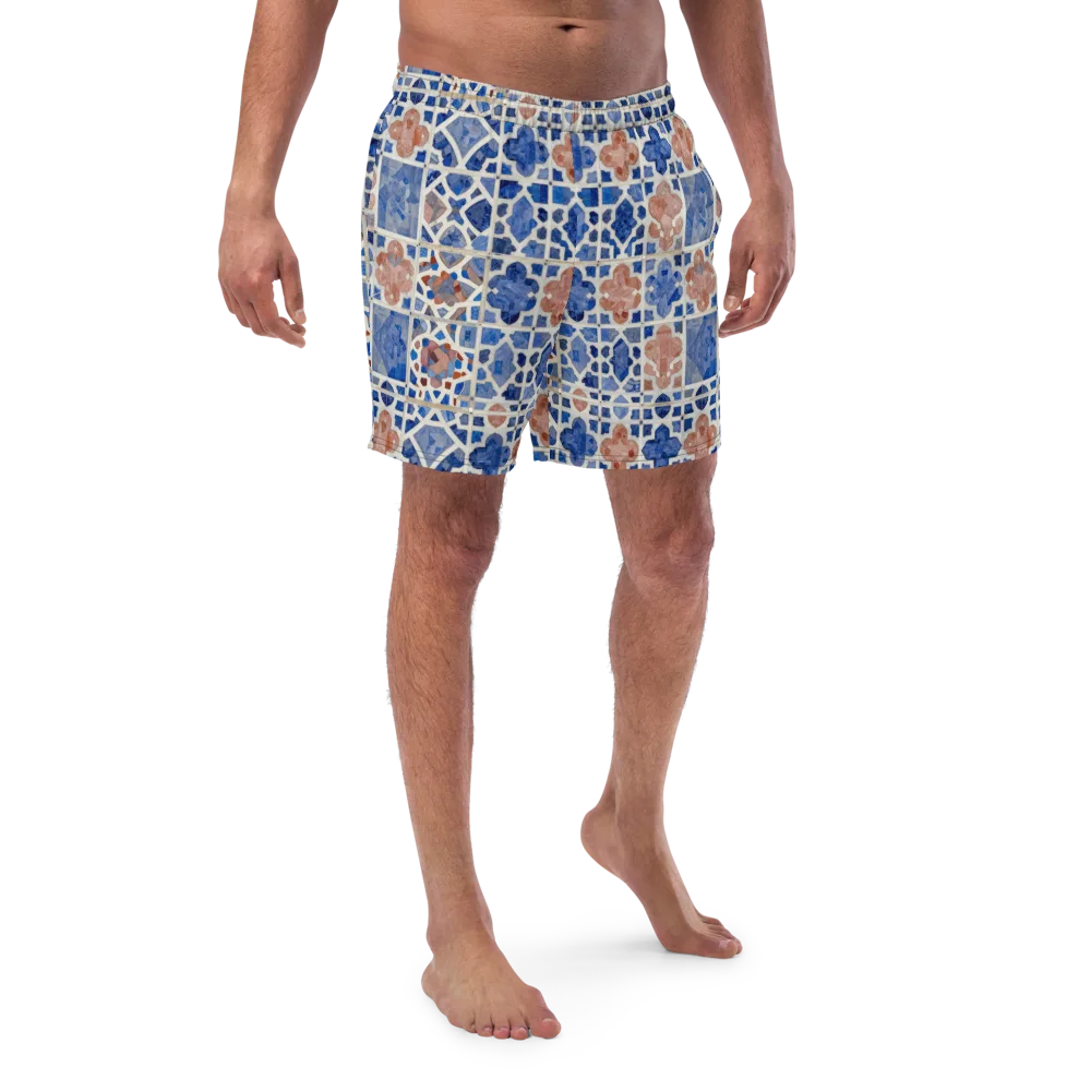 Azure Mosaic on Swim Trunks — Front