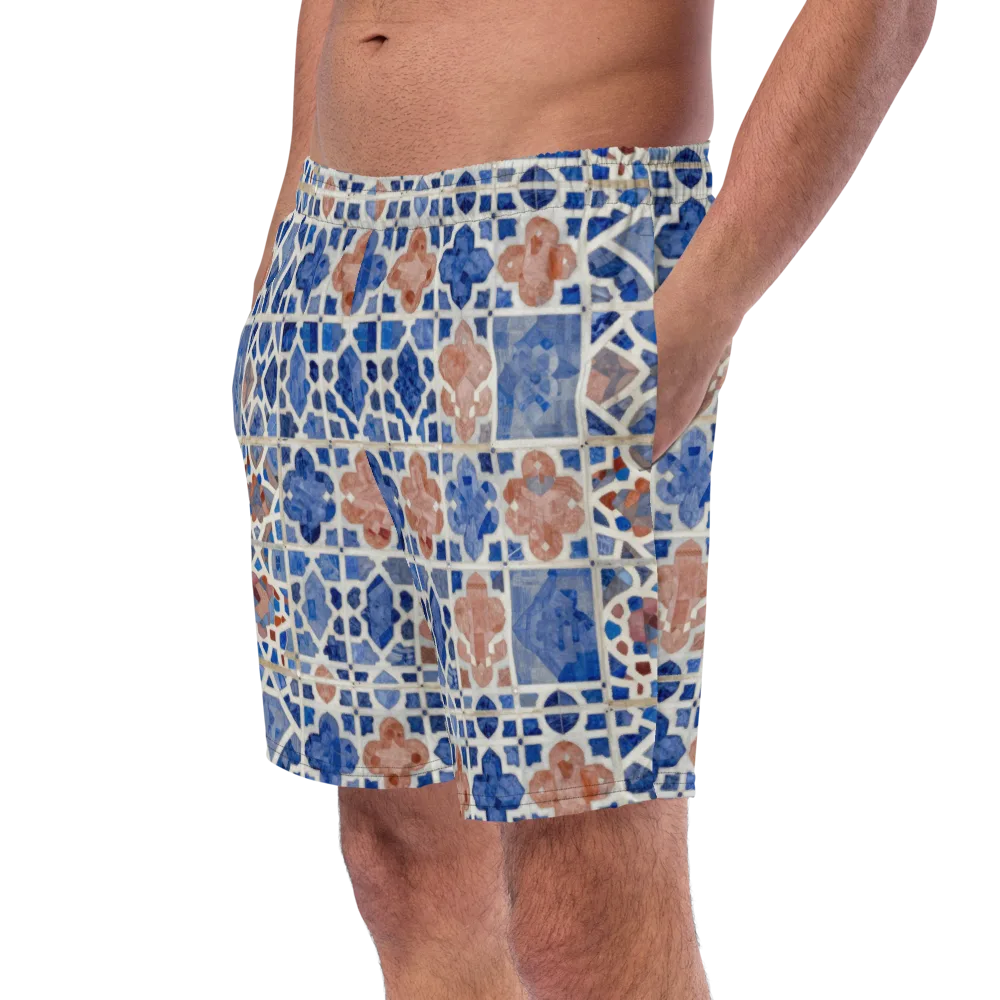 Azure Mosaic on Swim Trunks — Left Front