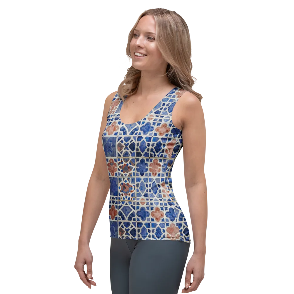 Azure Mosaic on Women's Tank Top — Left Front