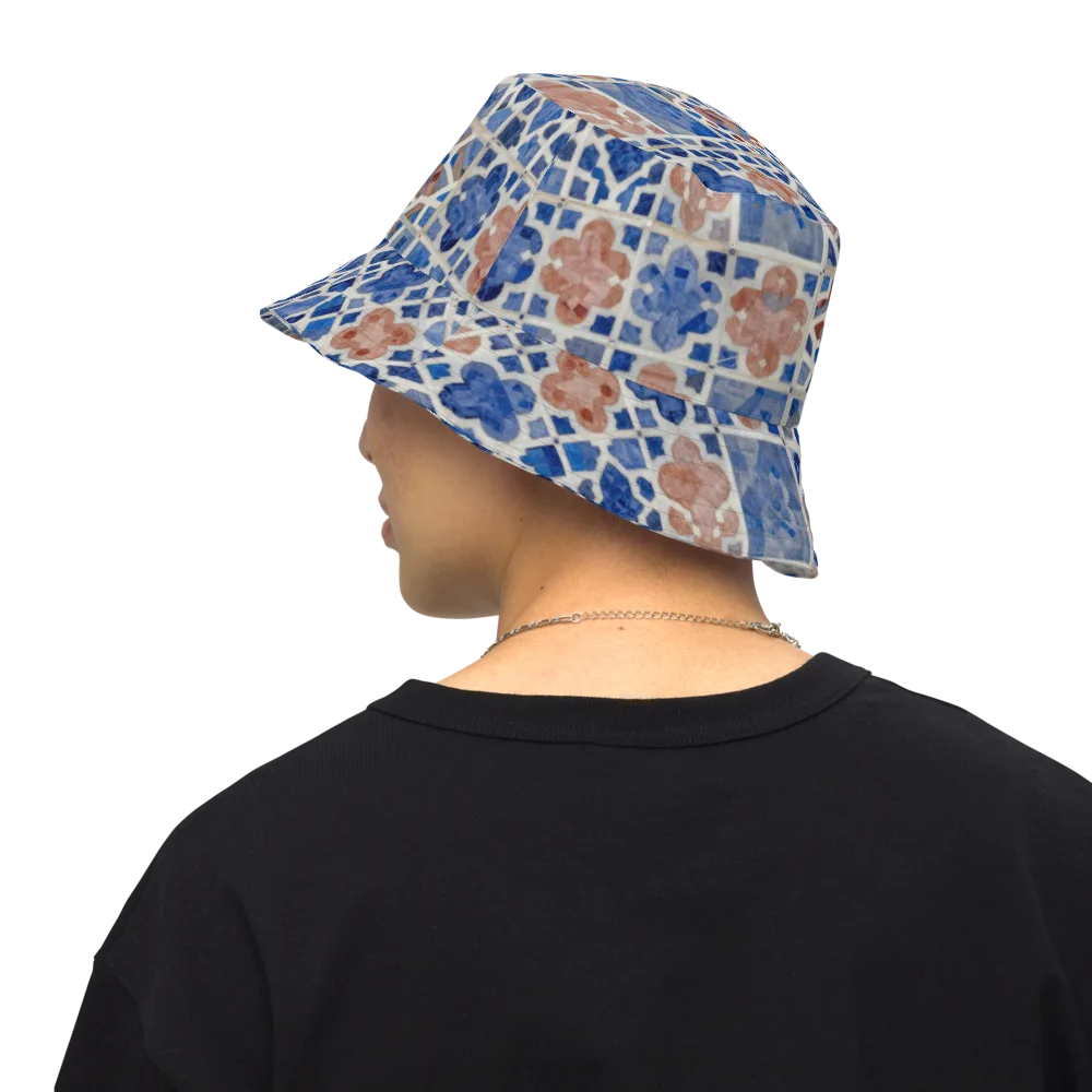 Azure Mosaic on Reversible Bucket Hat — Back Inside