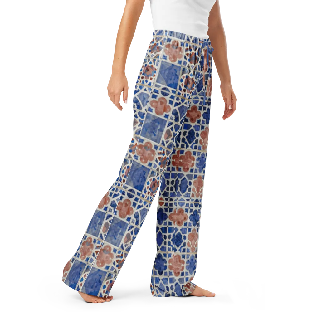 Azure Mosaic on Women's Pajama Pants — Right Front