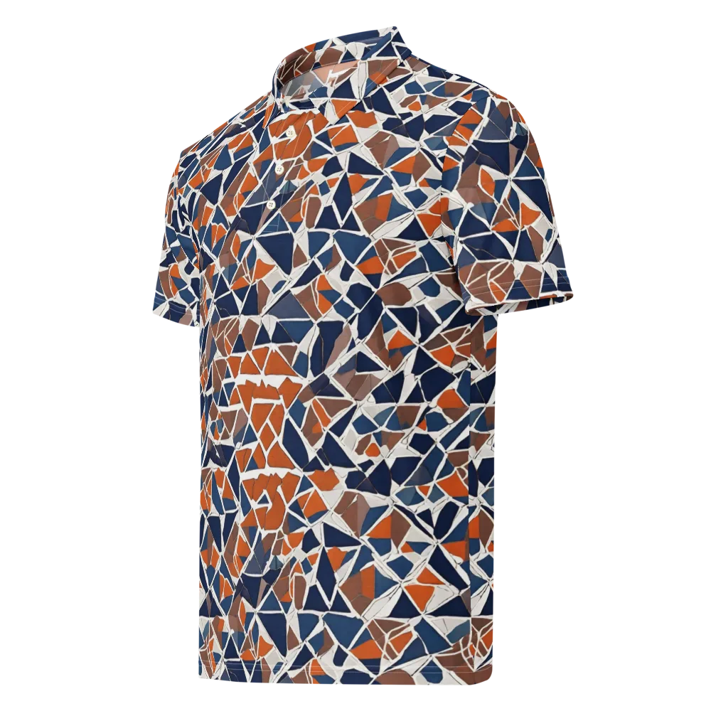 Indigo Fracture on Men's Slim Fit Polo Shirt — Left Front