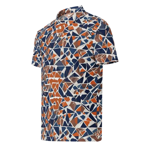 Indigo Fracture on a Men's Slim Fit Polo Shirt