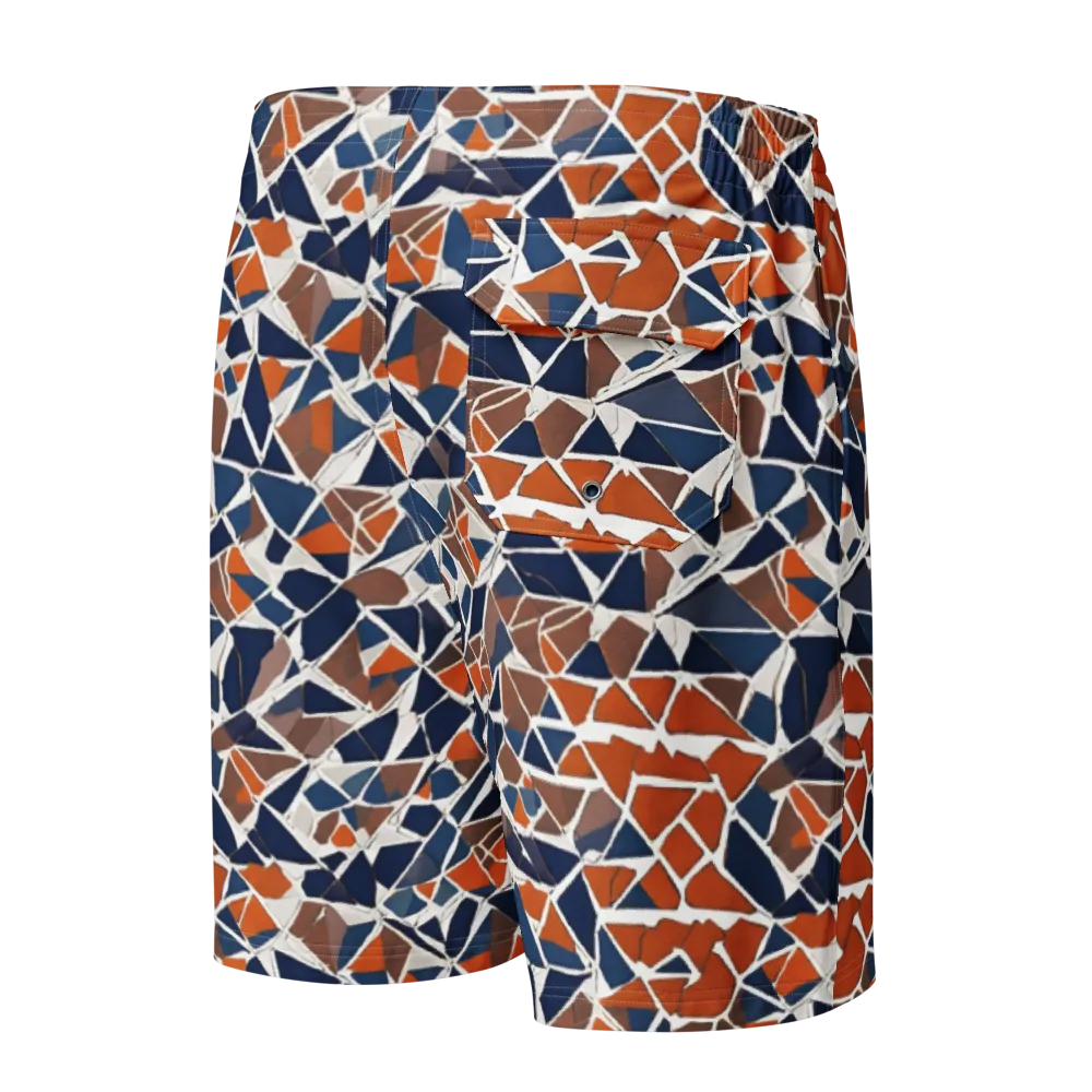 Indigo Fracture on Men's Board Shorts — Back