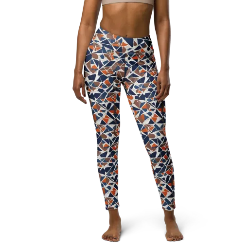 Indigo Fracture on a Yoga Leggings