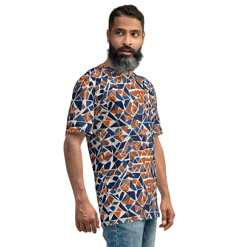 Indigo Fracture on Men's Crew Neck T-Shirt — Right