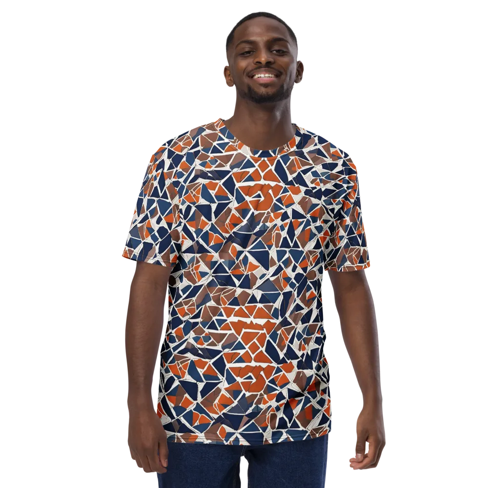 Indigo Fracture on Men's Crew Neck T-Shirt — Front