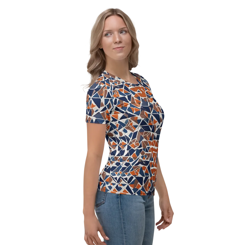 Indigo Fracture on Women's Crew Neck T-Shirt — Right