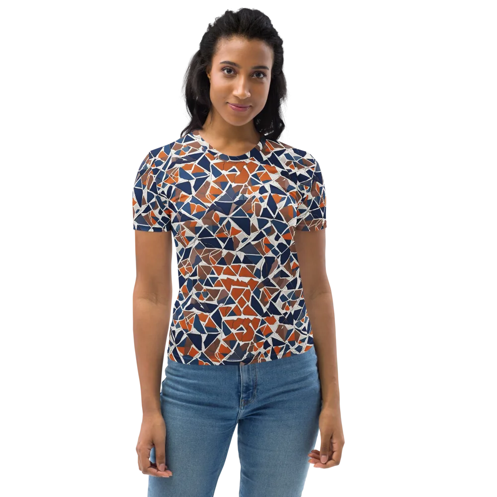 Indigo Fracture on Women's Crew Neck T-Shirt — Front