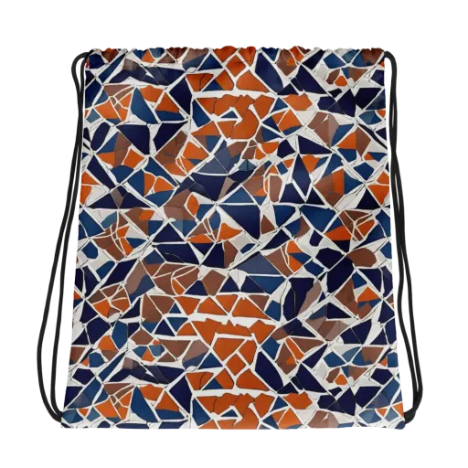 Indigo Fracture on a Drawstring Bag