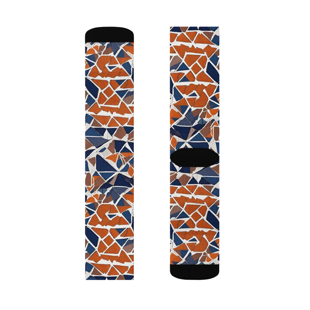 Indigo Fracture on Socks — Right Sock