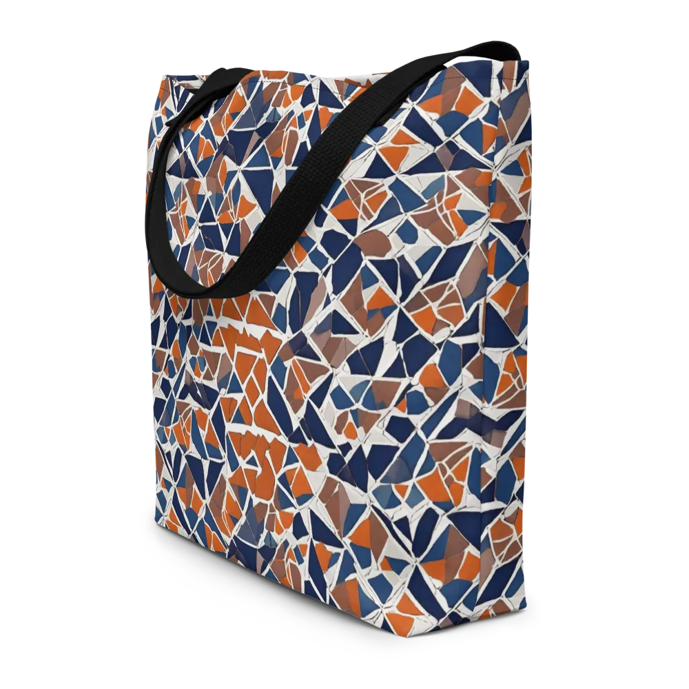 Indigo Fracture on Large Tote Bag W/ Pocket — Front