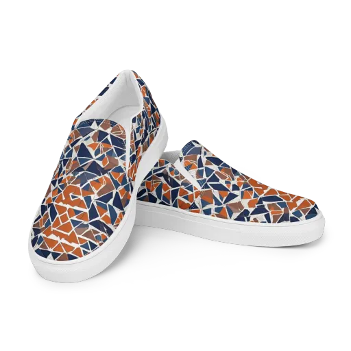 Indigo Fracture on a Women's Slip-On Canvas Shoes