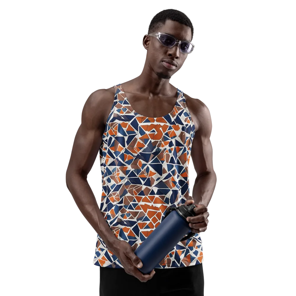 Indigo Fracture on Men's Tank Top — Front