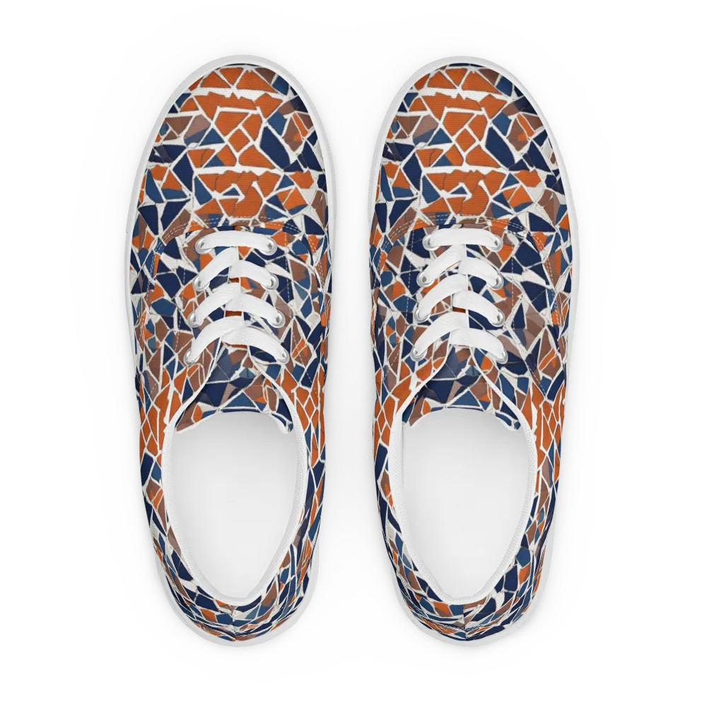 Indigo Fracture on Men's Lace-Up Canvas Shoes — Front
