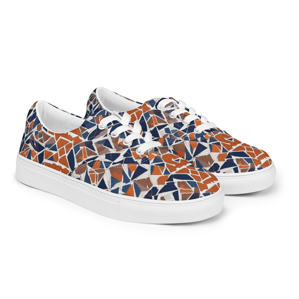 Indigo Fracture on Men's Lace-Up Canvas Shoes — Right Front