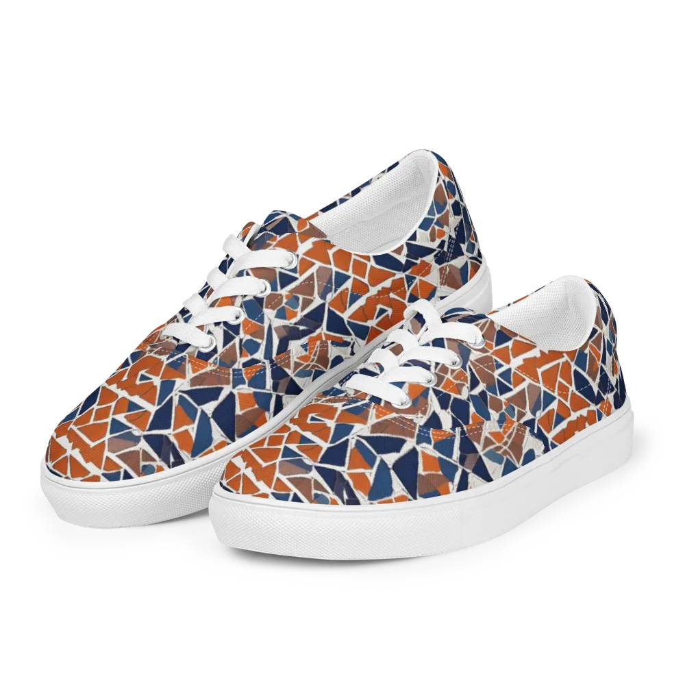 Indigo Fracture on Men's Lace-Up Canvas Shoes — Left Front
