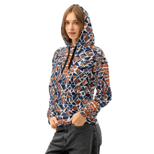 Indigo Fracture on a Cotton Hoodie